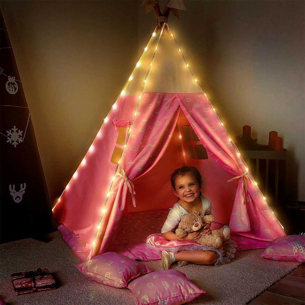 Pink Vaikiška palapinė Tipi 4. Dots, Rožinė/Baltas