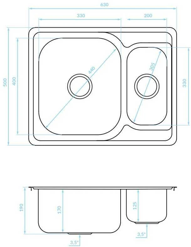 Plieninė virtuvinė plautuvė Kuchinox JUNAK, SQA_030T, Inox