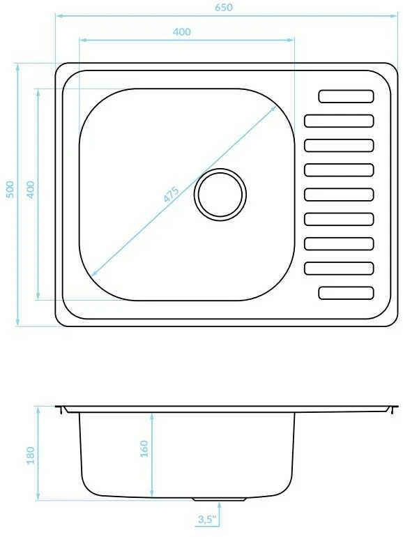 Plieninė virtuvinė plautuvė Kuchinox JUNAK, SQA_013T, Inox