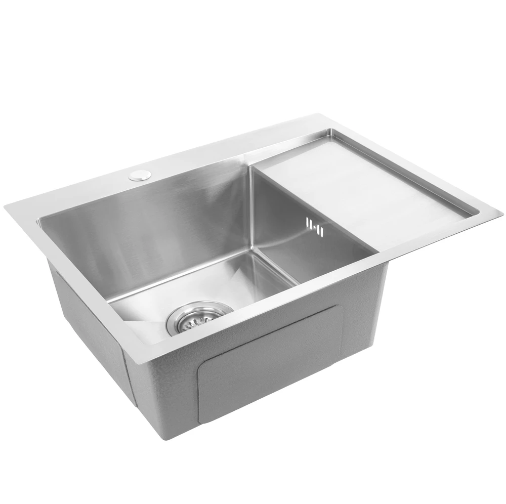 Plieninė virtuvinė plautuvė Rea Fin su maišytuvu, Brushed Nickel