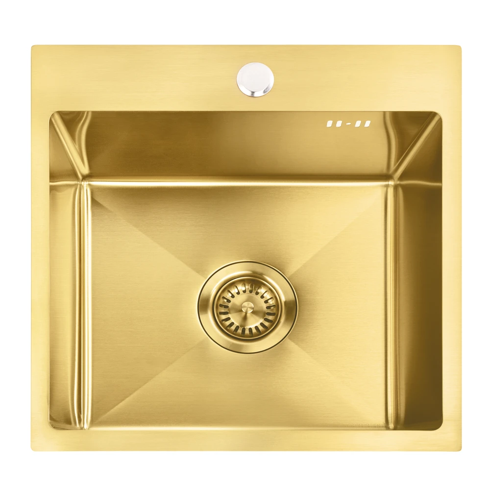 Plieninė virtuvinė plautuvė Rea Leo 40, Brushed Gold