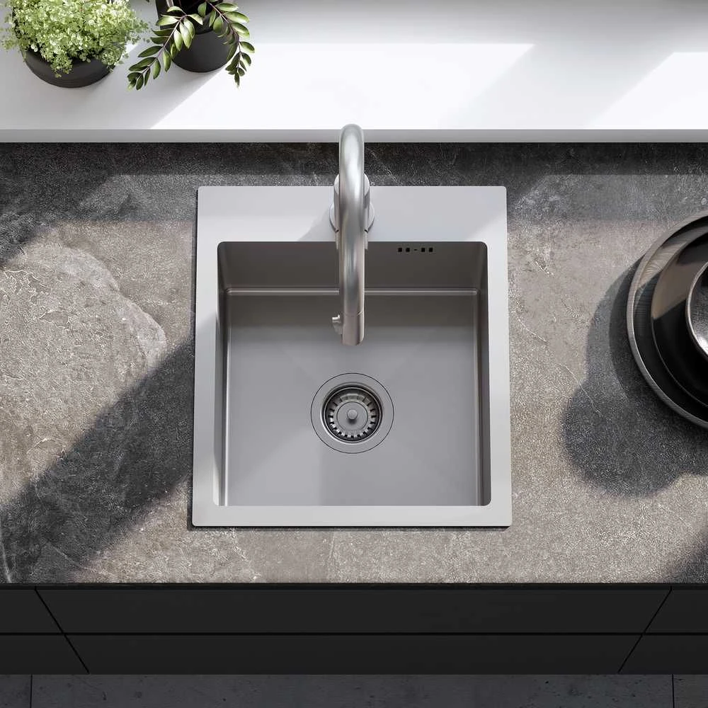 Plieninė virtuvinė plautuvė Rea Leo 40, Brushed Nickel
