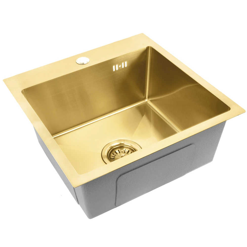 Plieninė virtuvinė plautuvė Rea Leo 40, Brushed Gold
