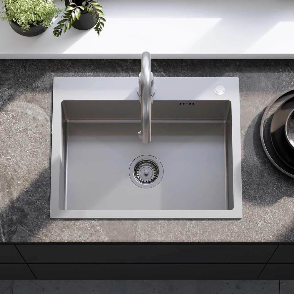 Plieninė virtuvinė plautuvė Rea Liam, Brushed Nickel