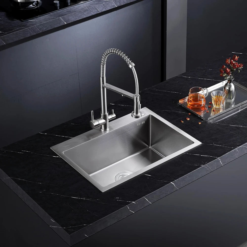 Plieninė virtuvinė plautuvė Rea Liam, Brushed Nickel