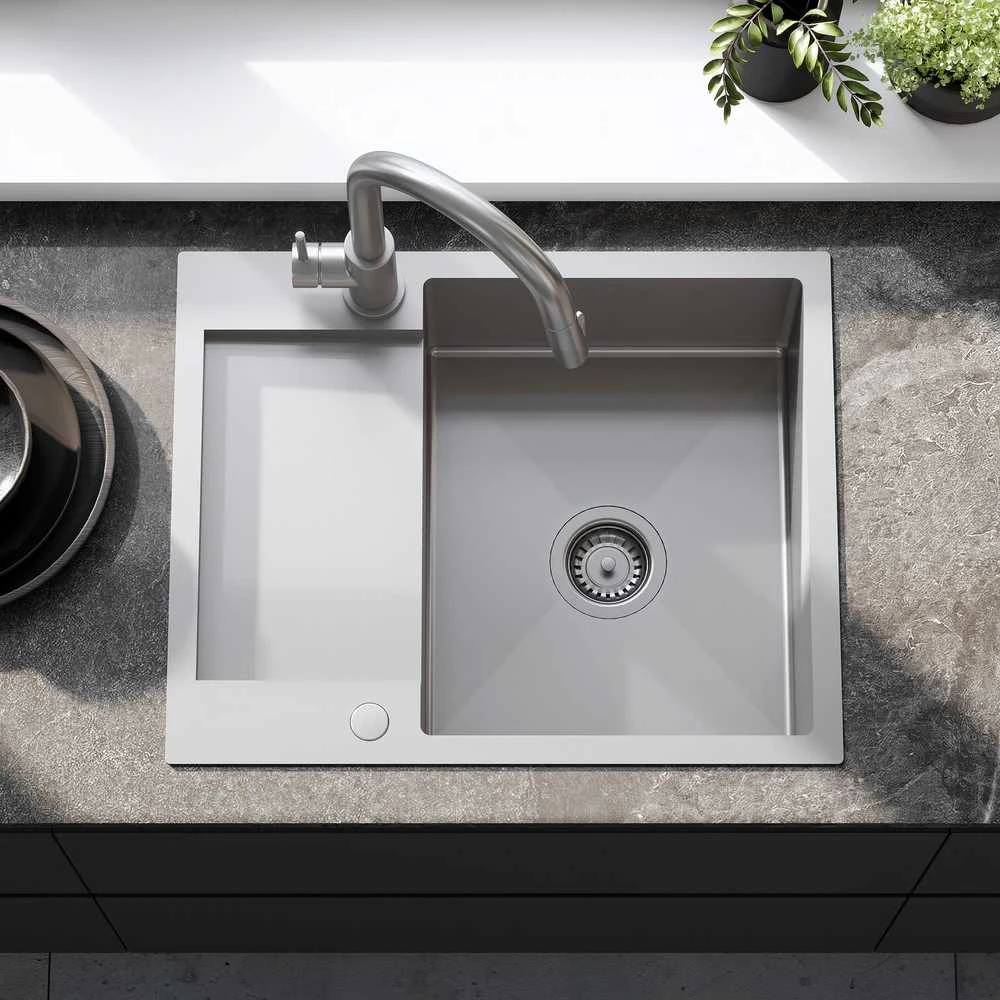 Plieninė virtuvinė plautuvė Rea Paul, Brushed Nickel