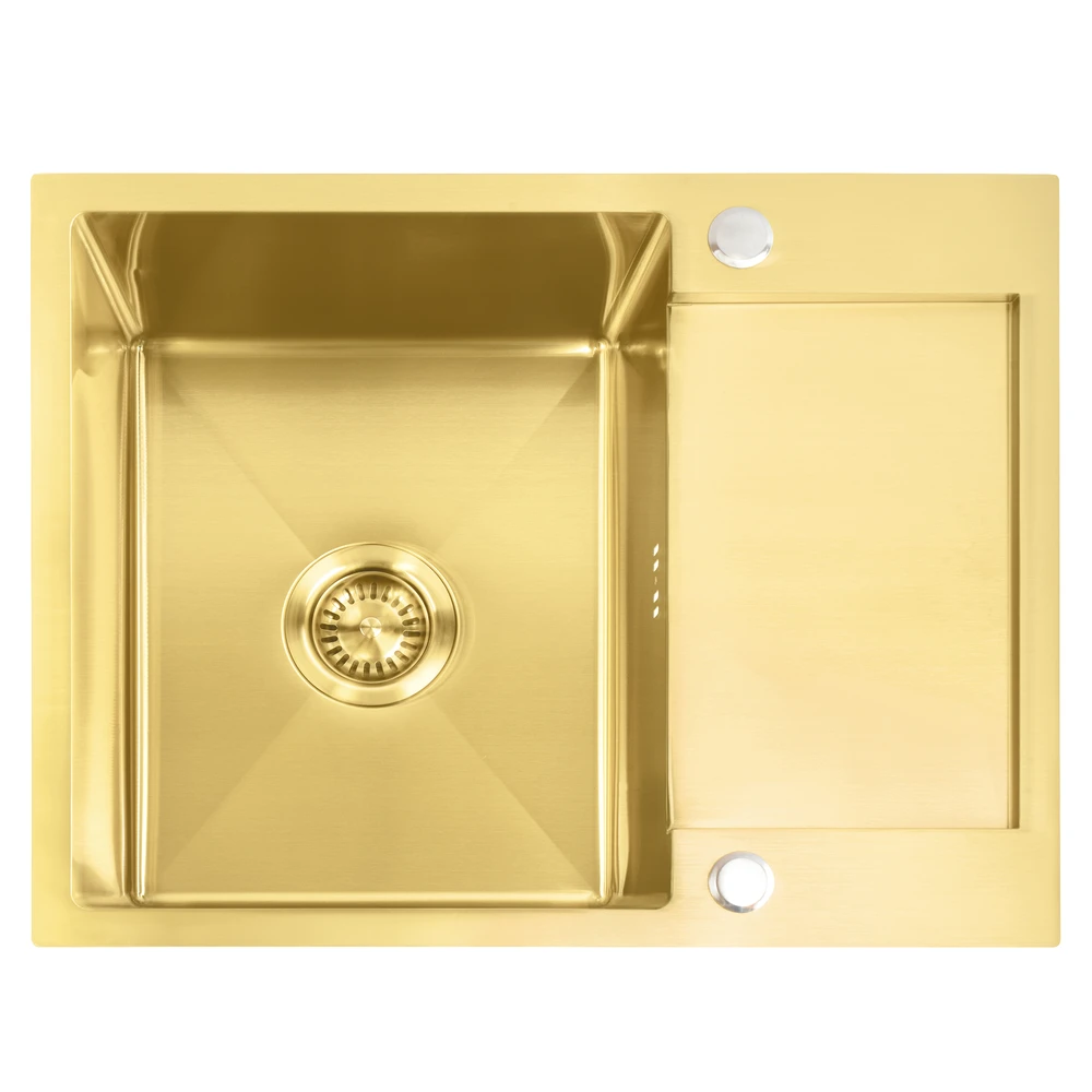 Plieninė virtuvinė plautuvė Rea Paul, Brushed Gold