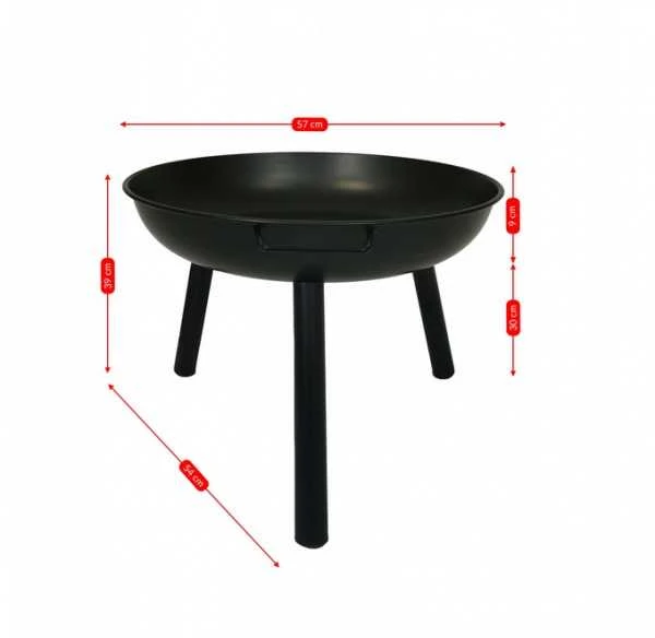 Plieninis lauko ugniakuras, 57 cm