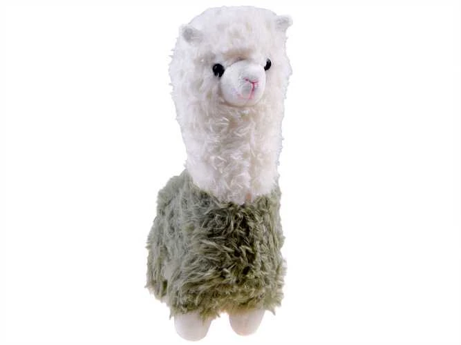 Pliušinė lama, 28 cm, žalia