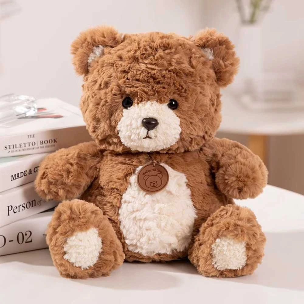 Pliušinis žaislas Meškiukas su medalionu, 25 cm, rudas
