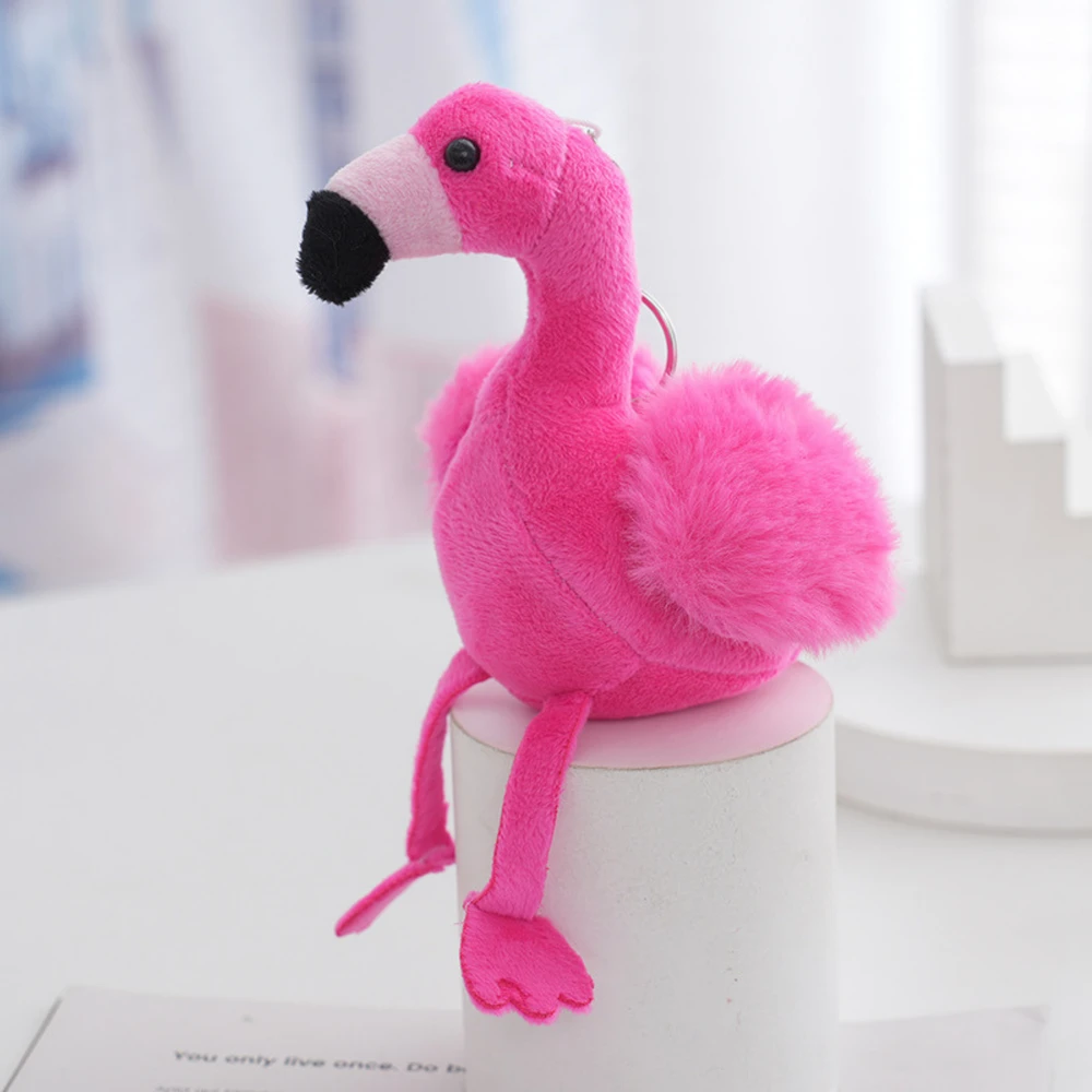 Pliušinis žaislas - pakabukas Flamingas, 12 cm, rožinis