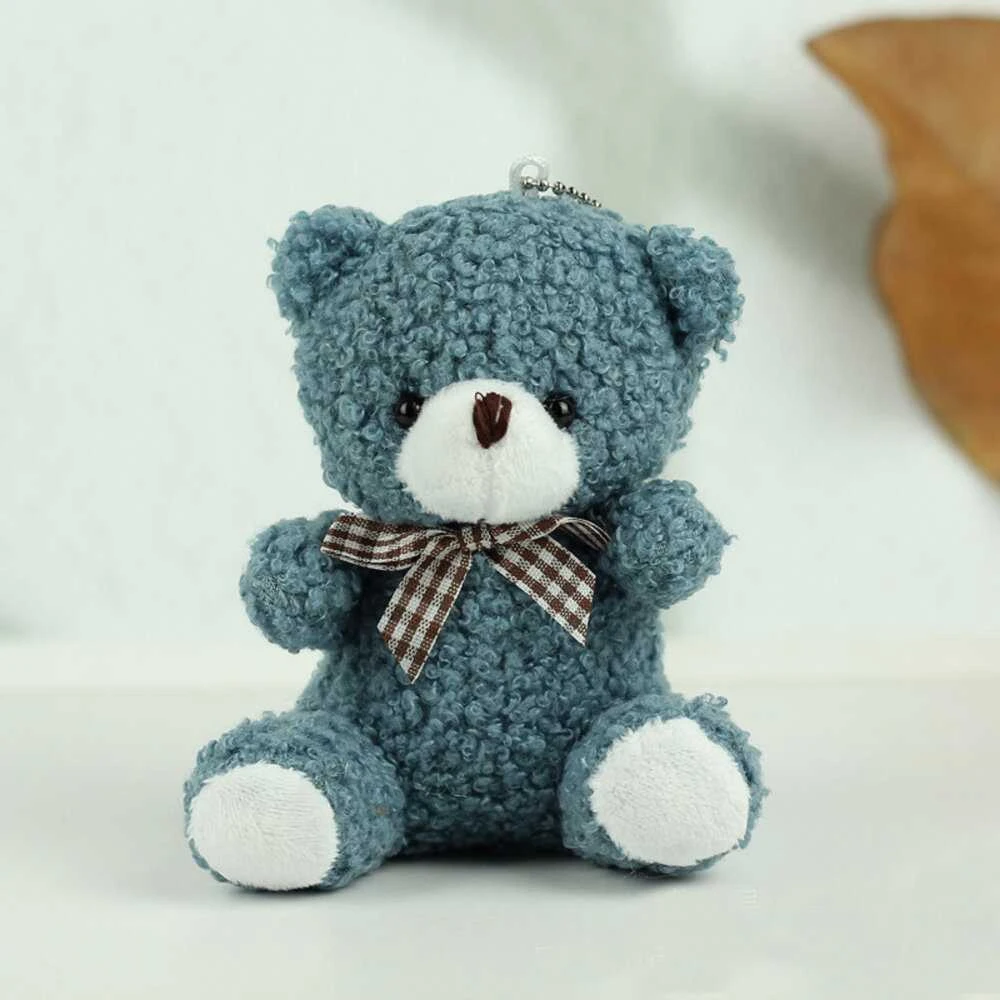 Pliušinis žaislas - pakabukas Meškiukas, 8 cm, mėlynas