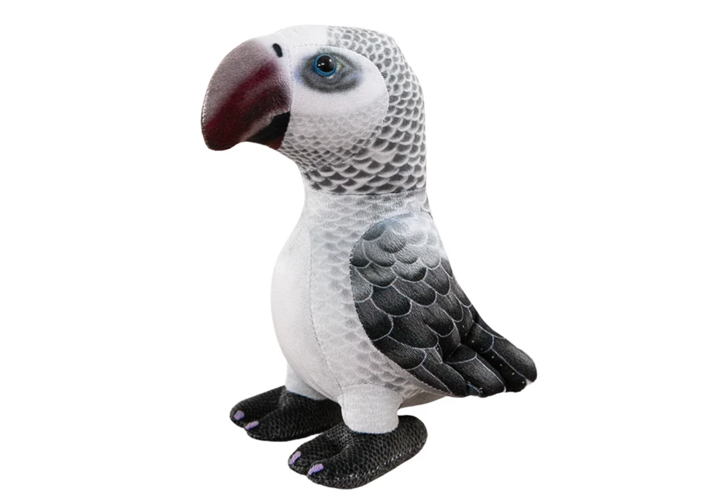 Pliušinis žaislas Papūga, pilka, 20 cm