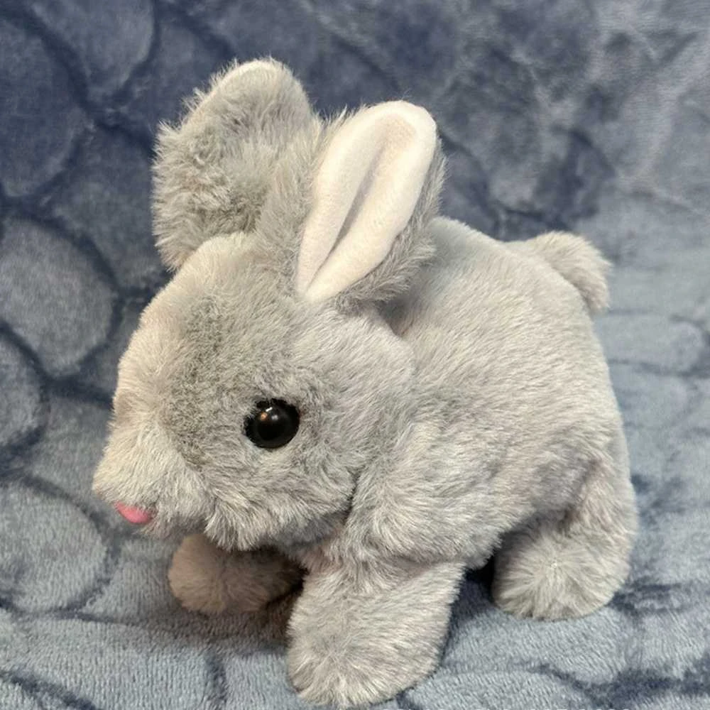 Pliušinis žaislas Zuikis, 18 cm, pilkas