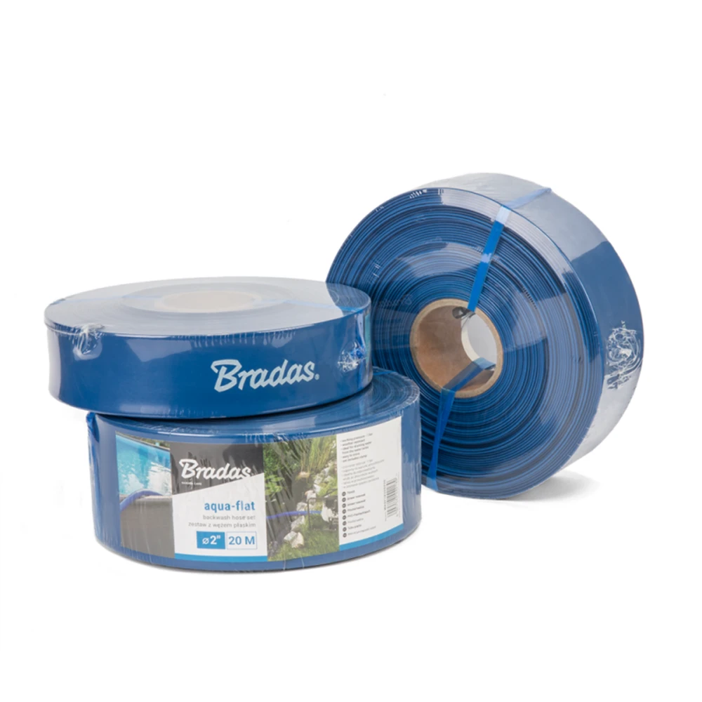 Plokščia vandens žarna Bradas AQUA-FLAT Backwash, PE/EVA, 1 Bar, 1 1/2" - 20m