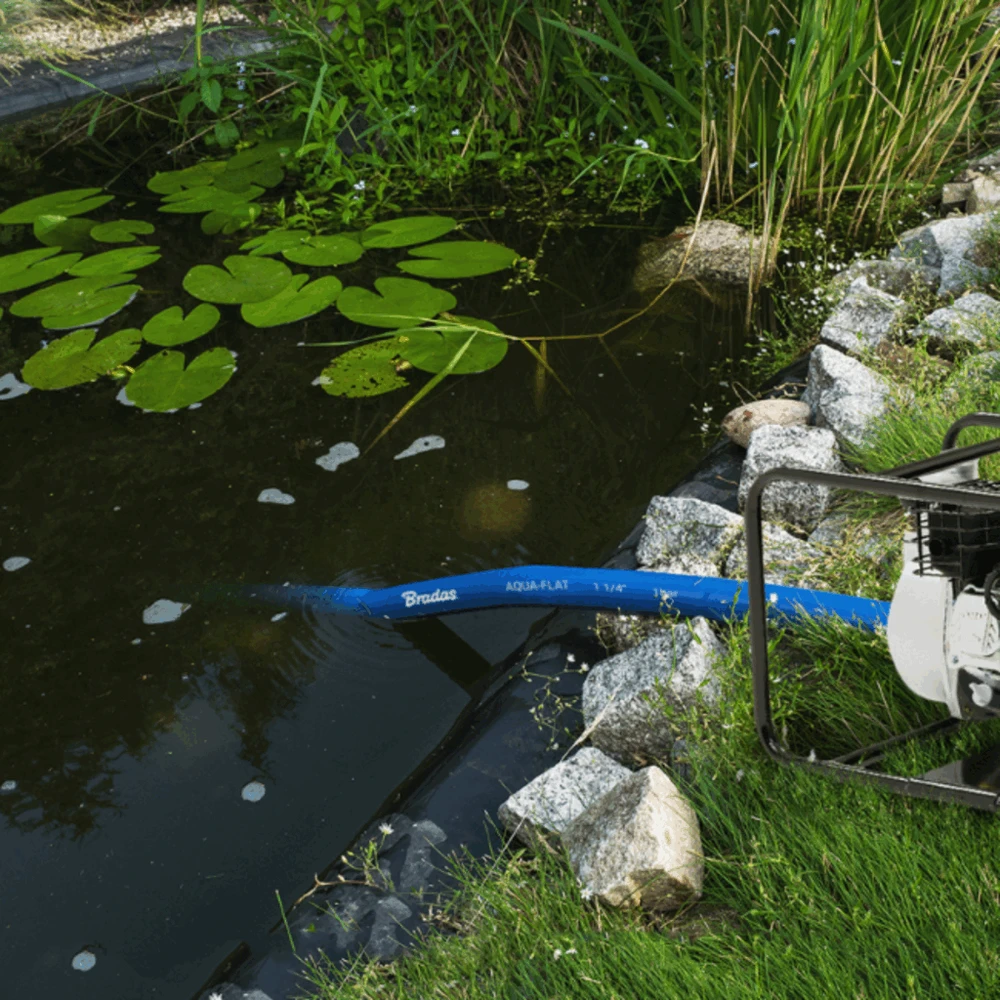 Plokščia vandens žarna Bradas AQUA-FLAT Backwash, PE/EVA, 1 Bar, 1 - 10m