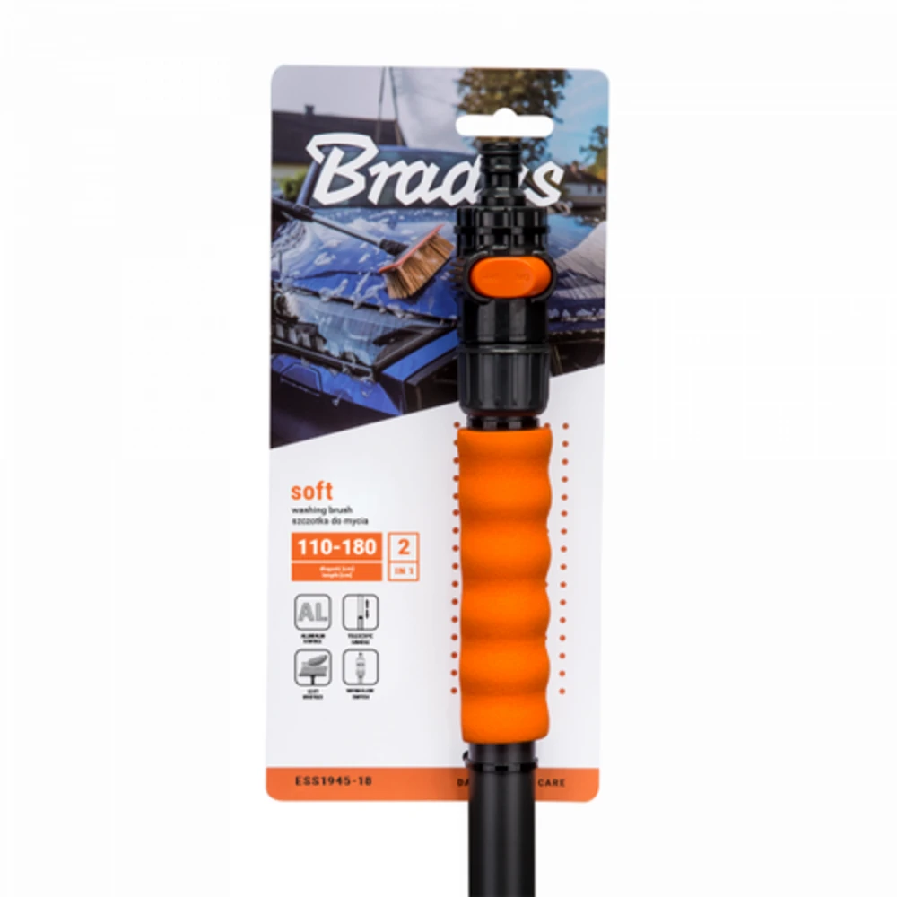 Plovimo šepetys su vožtuvu Bradas SOFT, 110-180 cm, 10"