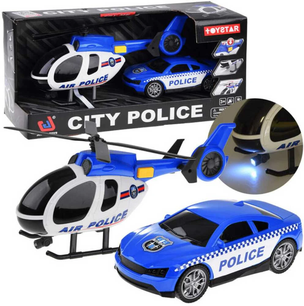 Policijos automobilio ir sraigtasparnio rinkinys