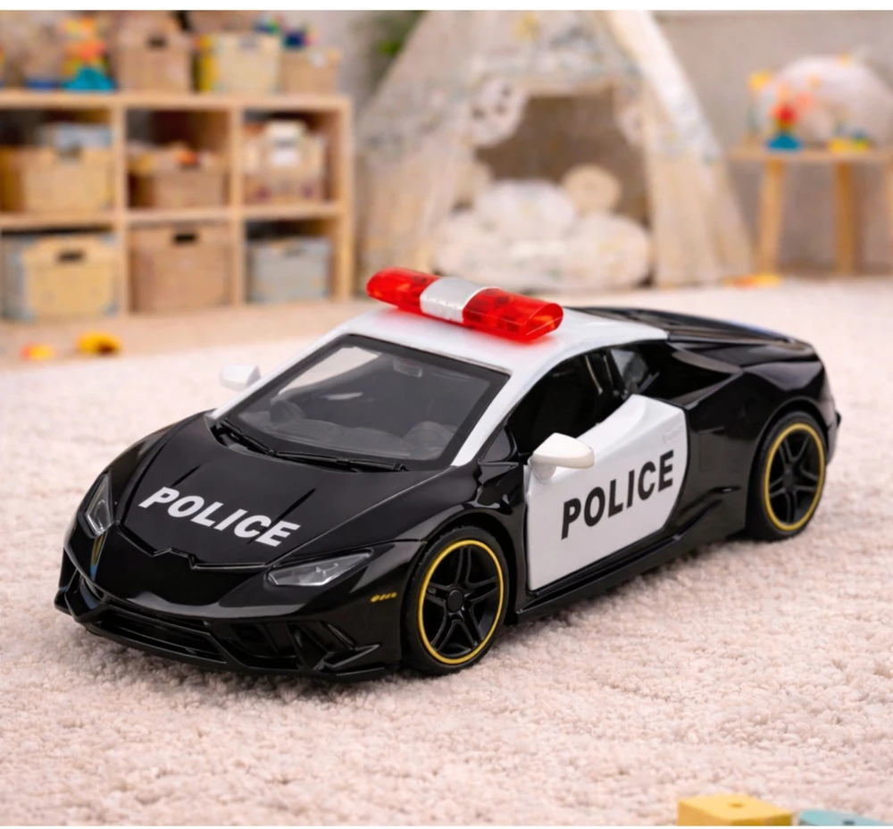Policijos automobilis, juodas (1 vnt.)