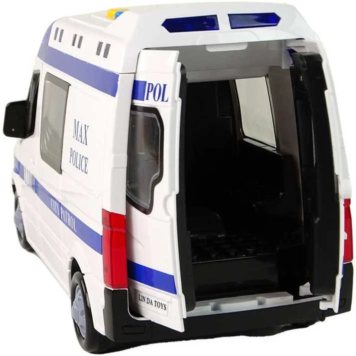 Policijos automobilis su garsais ir šviesom