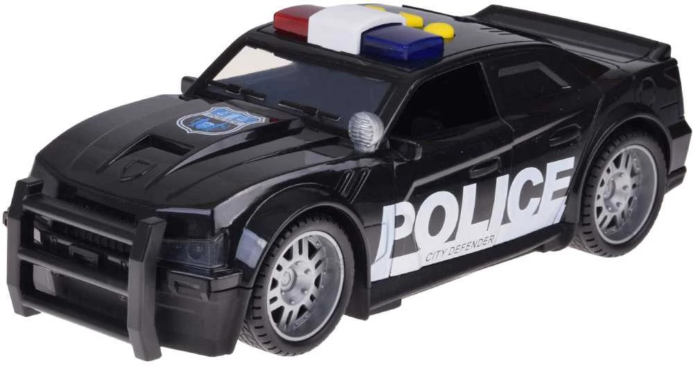 Policijos automobilis su šviesos ir garso efektais