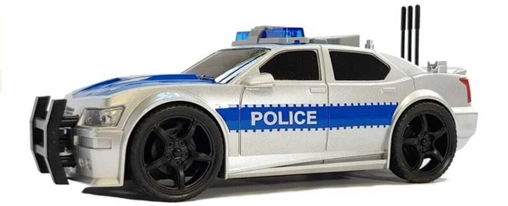 Policijos automobilis su šviesos ir garso efektais, 1:20, sidabrinis