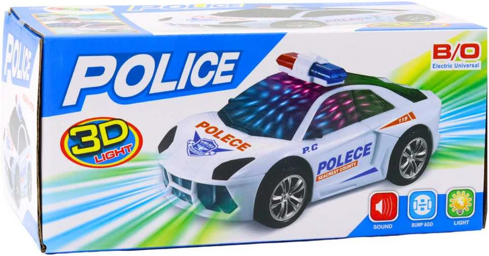 Policijos automobilis su šviesos ir garso efektais