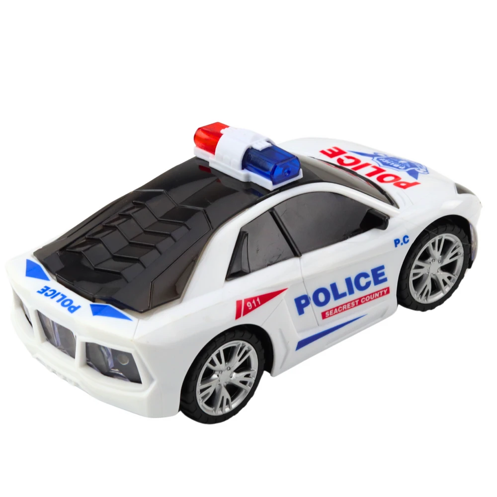 Policijos automobilis su šviesos ir garso efektais