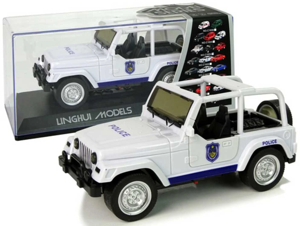Policijos automobilis visuregis, baltas