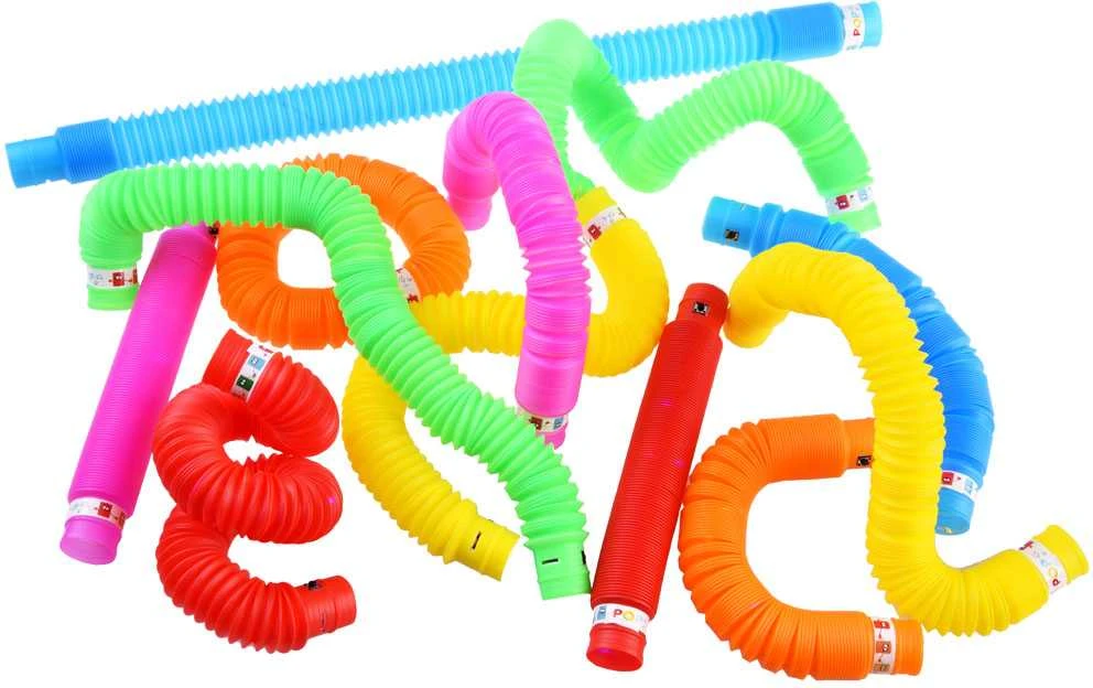 POP TUBE LED šviečiantys sensoriniai vamzdeliai, 12 vnt.