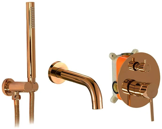 Potinkinio vonios maišytuvo komplektas REA Lungo, Copper, + Box
