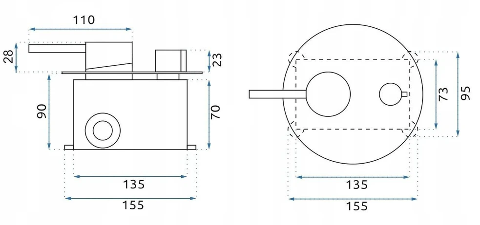 Potinkinio vonios maišytuvo komplektas REA Lungo, Titanium, + Box