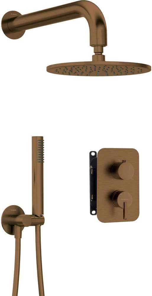 Potinkinis dušo komplektas Deante Silia+Box, BXYYCQSM, Brushed bronze