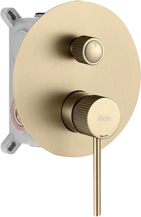Potinkinis dušo komplektas Rea Lungo Stripe, Brushed Gold, +Box