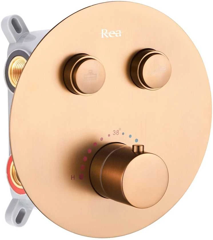 Potinkinis dušo komplektas su termostatu REA Lungo, Brushed Copper, + Box