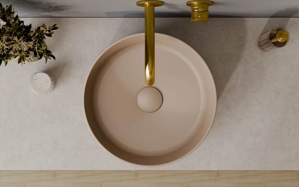 Potinkinis praustuvo maišytuvas Besco Veo, Brushed Gold
