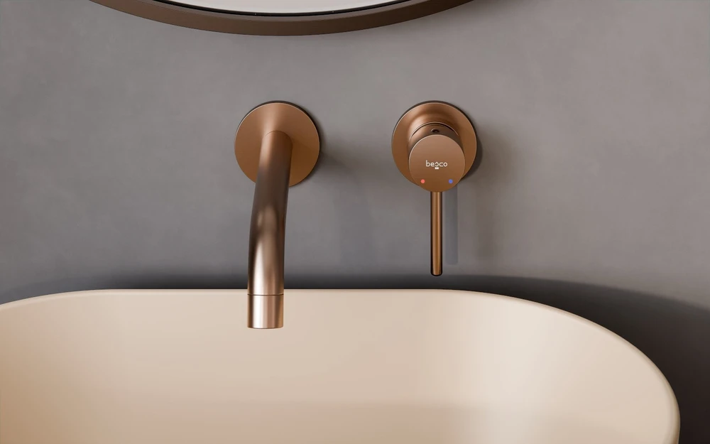 Potinkinis praustuvo maišytuvas Besco Veo, Brushed Copper
