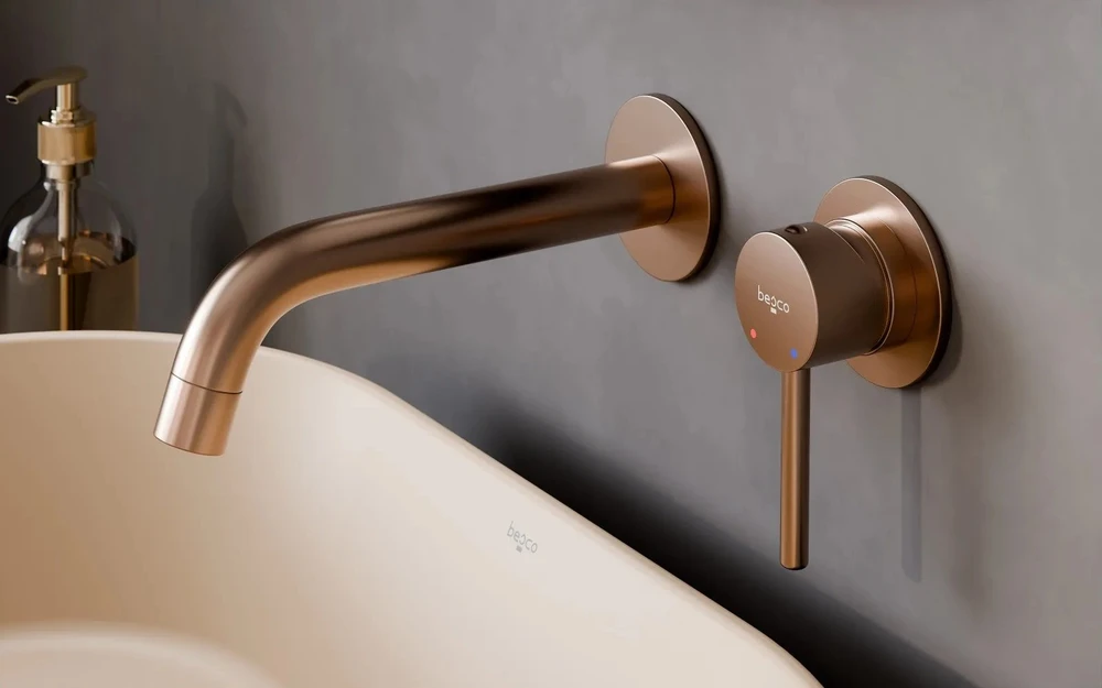 Potinkinis praustuvo maišytuvas Besco Veo, Brushed Copper