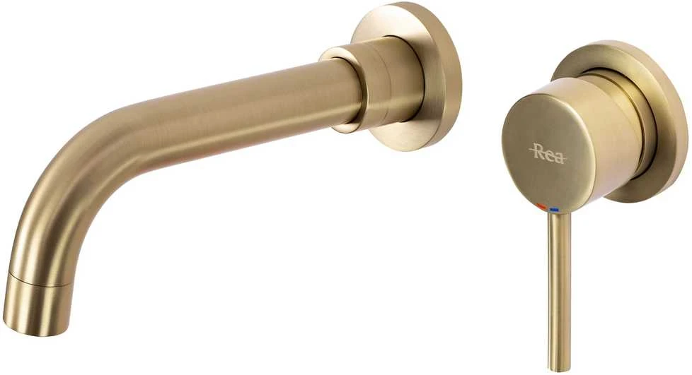 Potinkinis praustuvo maišytuvas Rea Lungo Long, Brushed Gold, + Box