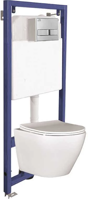 Potinkinis WC komplektas Laveo Akan Desna, Baltas+Chrome