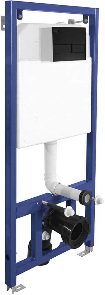 Potinkinis WC rėmas Laveo Akan su mygtuku Juodas