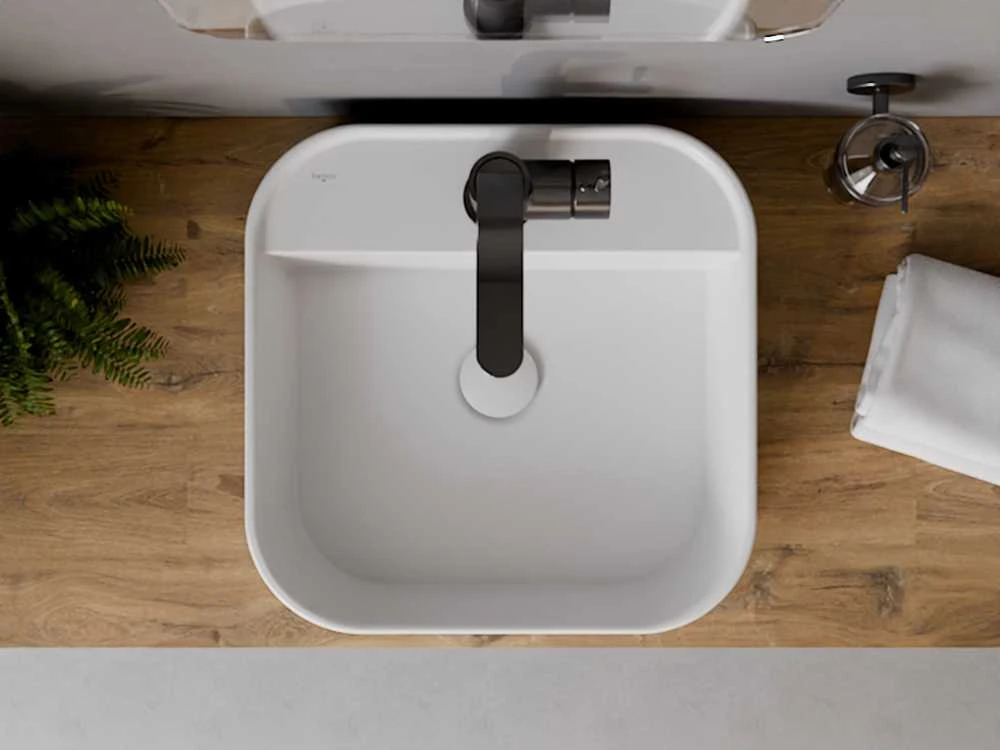 Praustuvas Besco Assos Cera-Line, 40 x 40 x 11 cm, Baltas