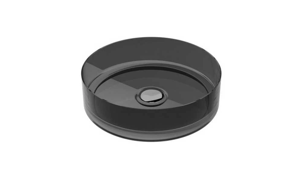 Praustuvas Besco Enya Carbon Pilkas, 36 cm, su chrome sifonu