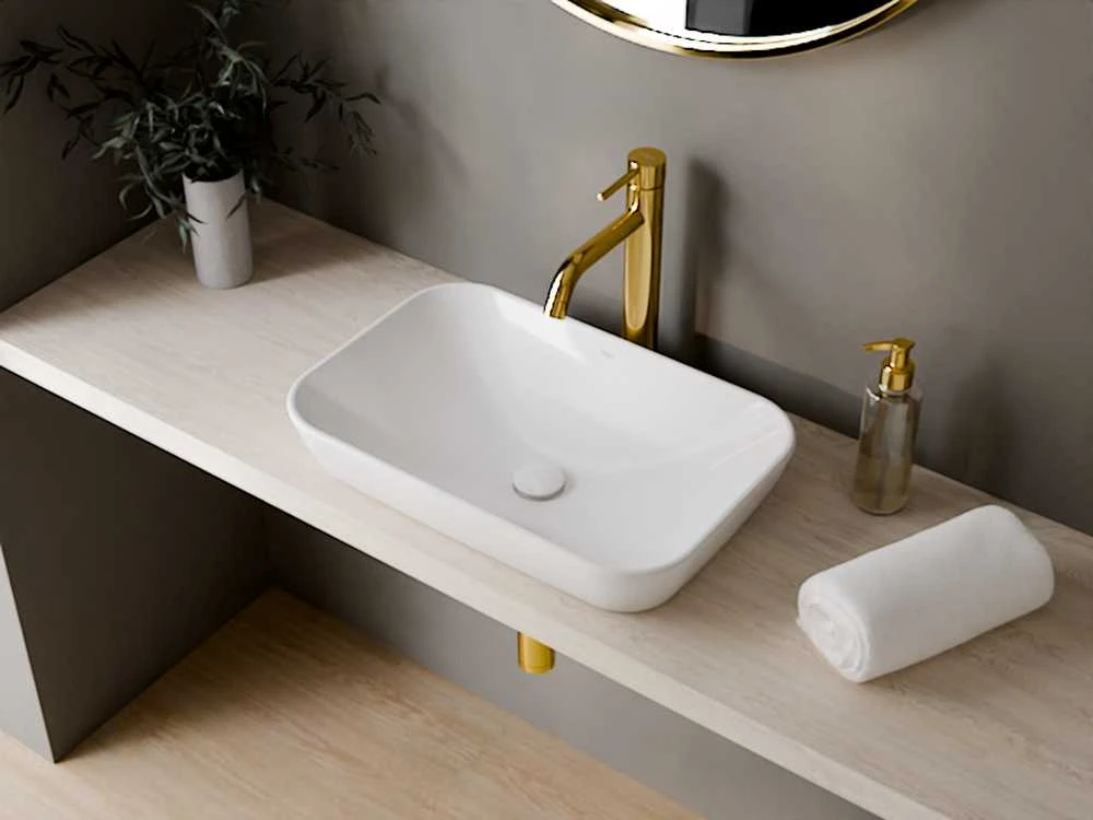 Praustuvas Besco Verga Cera-Line, 51.5 x 34 x 15.5 cm, Baltas
