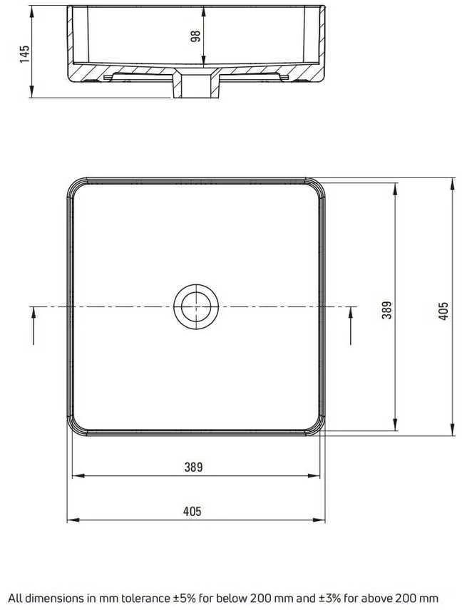 Praustuvas Deante Square CGS_6U4S, Baltas