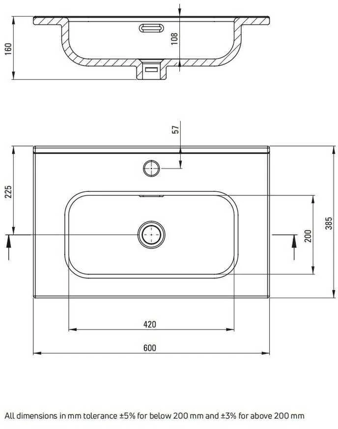 Praustuvas Deante Tubo - 60 cm, CTU_6U6M, Baltas