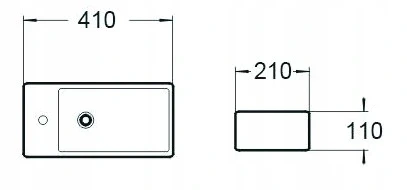 Praustuvas Mexen Inez, Right, 41 x 21 cm, Juodas matt
