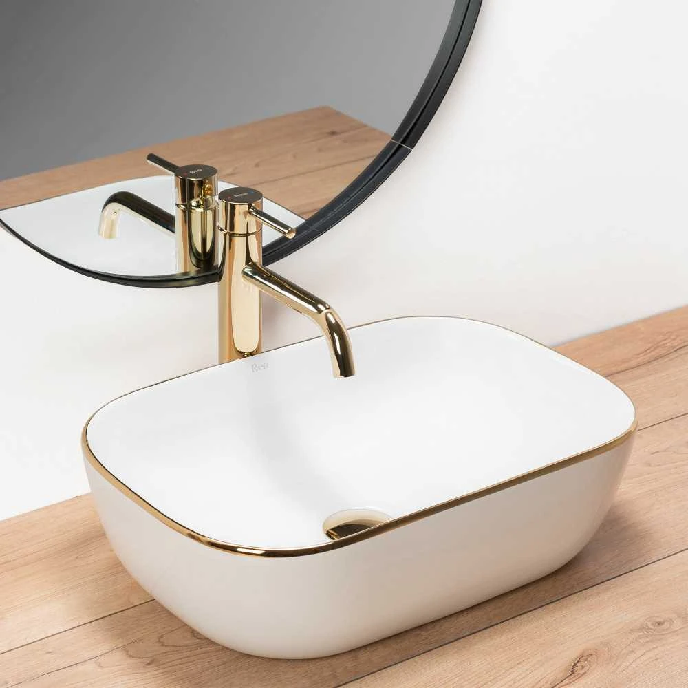 Praustuvas Rea Belinda, Baltas/Gold Edge
