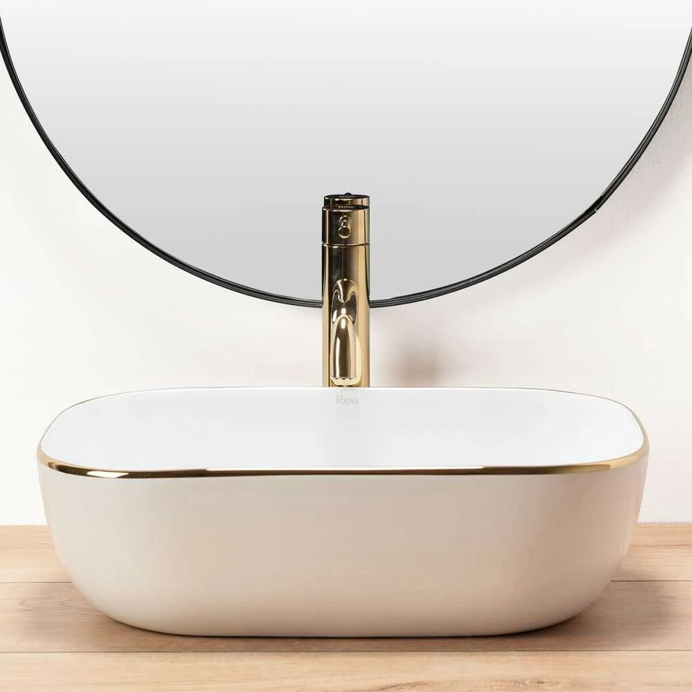 Praustuvas Rea Belinda, Baltas/Gold Edge