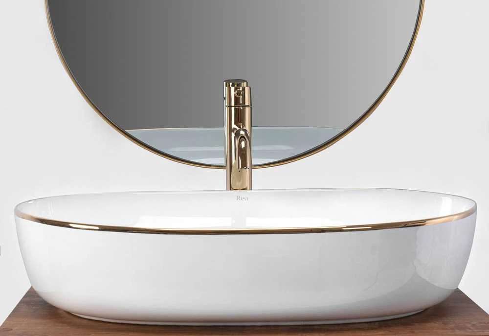 Praustuvas Rea Cleo 61, Baltas/Gold Edge